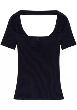 Courrèges Hyperbole cut-out top - Black