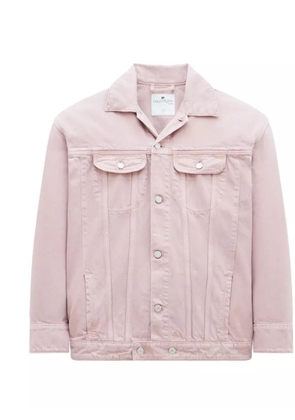 Courrèges notched-collar cotton denim jacket - Pink
