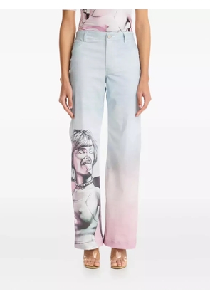 Maisie Wilen print ombré trousers - Blue