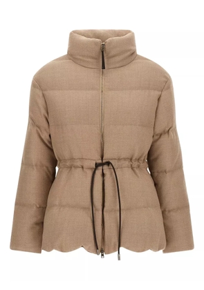 Herno quilted drawstring wool jacket - Neutrals