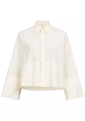 MM6 Maison Margiela logo-print poplin shirt - Neutrals