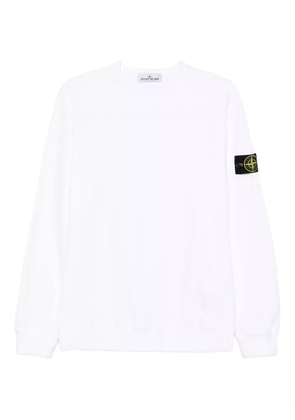 Stone Island 6100028 logo-patch crew-neck sweatshirt - White