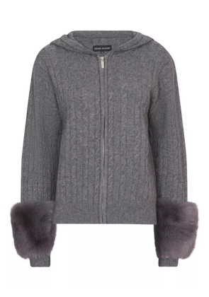 Izaak Azanei cable-knit zip-up cardigan - Grey