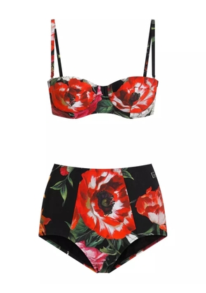 Dolce & Gabbana floral-print bikini set - Black