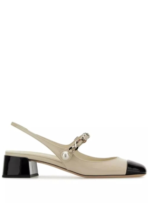 Miu Miu 35mm pearl-embellished pumps - Neutrals