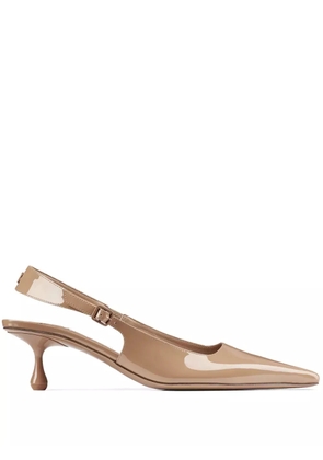 Jimmy Choo Amel 50mm leather pumps - Neutrals