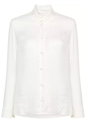 Palm Angels monogram-jacquard silk shirt - White