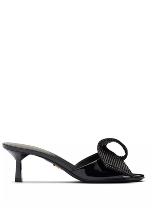 Prada bow-detail patent-leather sandals - Black