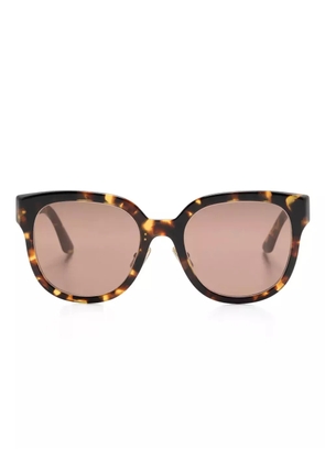 Miu Miu Eyewear logo-lettering square-frame sunglasses - Brown