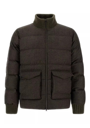 Herno check-pattern quilted jacket - Green