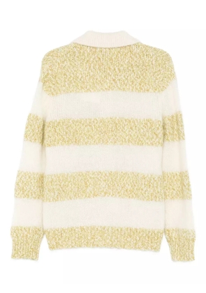 AMARÁNTO striped polo-collar cardigan - Green