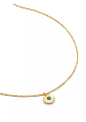 Monica Vinader 18kt recycled gold vermeil Birthstone emerald pendant necklace
