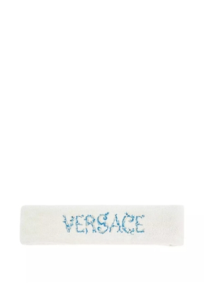 Versace logo-embroidered headband - White