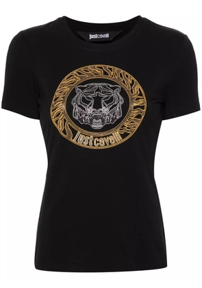 Just Cavalli rhinestone-embellished logo T-shirt - Black