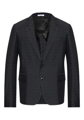 Alexander McQueen skull-print two-button blazer - Black