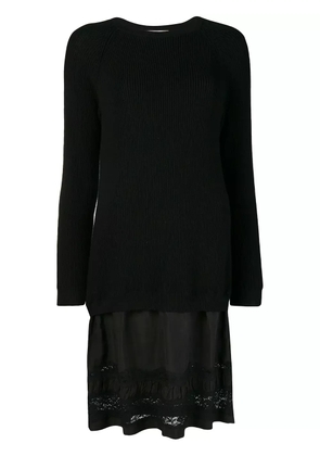 Moschino lace-panelled sweater dress - Black