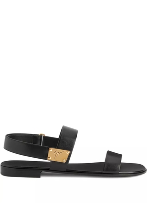Giuseppe Zanotti Shaun logo-plaque sandals - Black