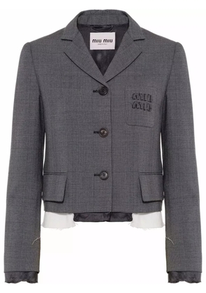 Miu Miu single-breasted Prince of Wales check blazer - Grey