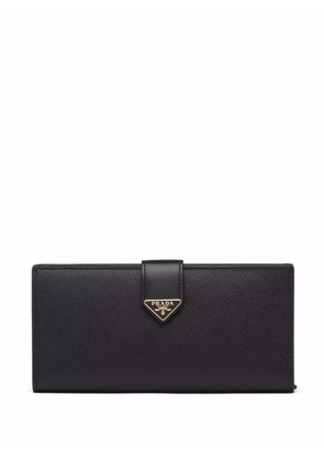 Prada logo-plaque snap-fastening wallet - Black