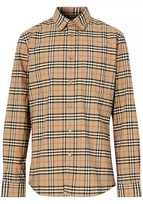 Burberry small scale check shirt - Neutrals