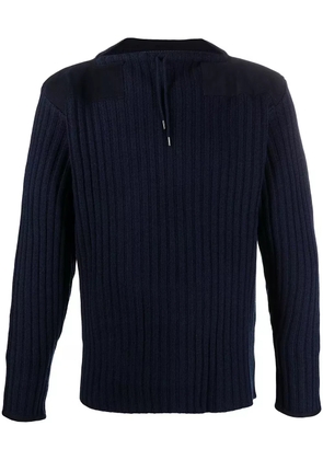 N.Peal drawstring-neck ribbed sweater - Blue