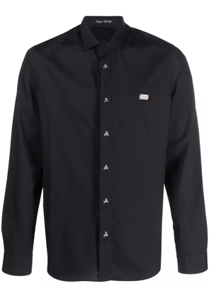 Philipp Plein chest logo-plaque detail shirt - Black
