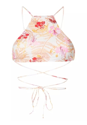 Clube Bossa floral-leaf print bikini top - Neutrals