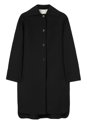 Jil Sander asymmetric-hem cotton coat - Black