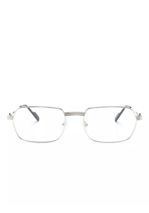 Cartier Eyewear polished rectangle-frame glasses - Silver