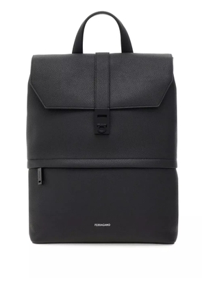 Ferragamo logo-debossed leather backpack - Black