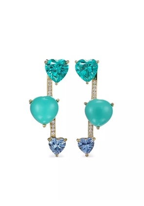 Anabela Chan 18kt gold Pendulum multi-stone earrings - Blue
