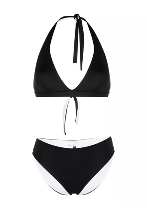 Fisico self-tie halterneck bikini set - Black