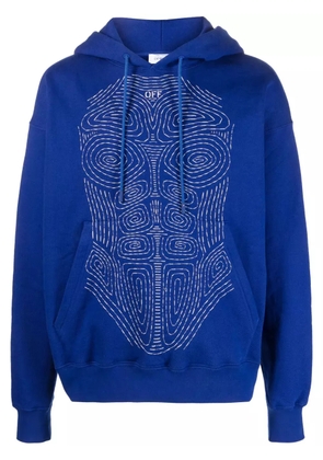Off-White Body Stitch Skate cotton hoodie - Blue