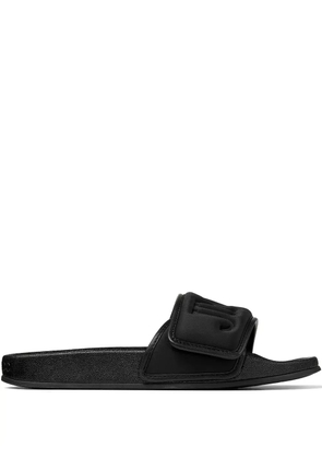 Jimmy Choo Fitz logo-debossed slides - Black