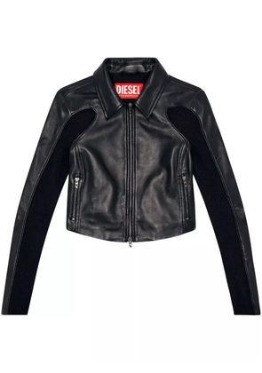 Diesel panelled leather jacket - Black