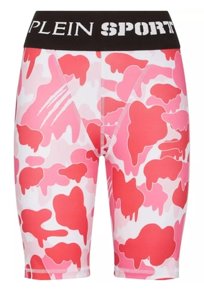 Plein Sport camouflage-print logo-waistband leggings - Pink