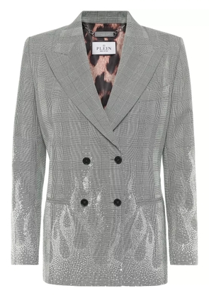 Philipp Plein flame-appliqué blazer - Black