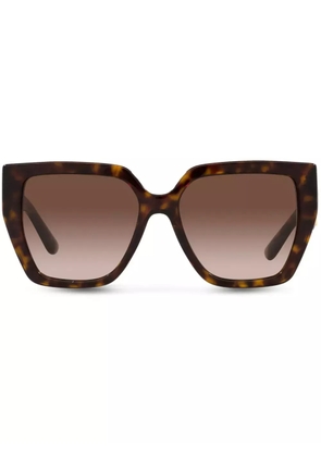 Dolce & Gabbana Eyewear tortoiseshell logo-plaque arm sunglasses - Brown
