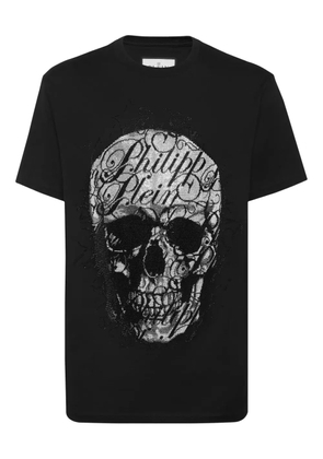 Philipp Plein Skull Coursive-embellished T-shirt - Black