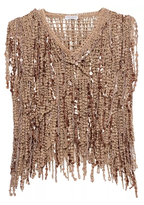 Brunello Cucinelli Dazzling Cascades top - Brown