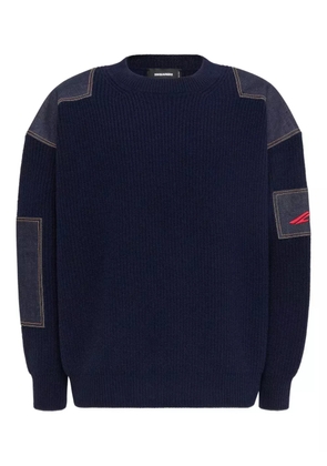 DSQUARED2 patchwork-embellished jumper - Blue