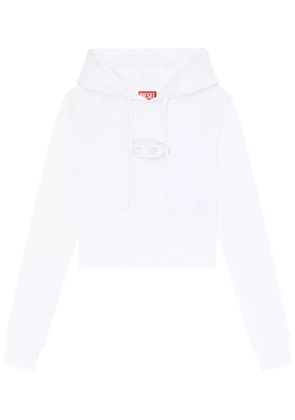 Diesel F-Slimmy logo-plaque hoodie - White