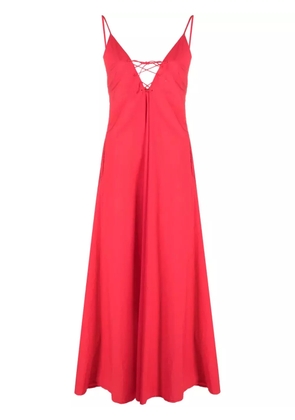 Forte Forte lace-up A-line maxi dress - Red