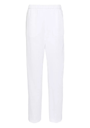 Fabiana Filippi chambray pipe-trim tapered trousers - White