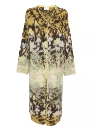 Forte Forte abstract-pattern cardi-coat - Green