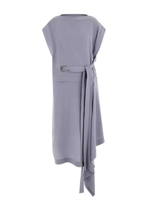 Ferragamo Gancio-detail silk dress - Grey