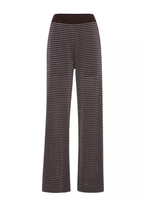 Brunello Cucinelli striped high-waisted trousers - Brown