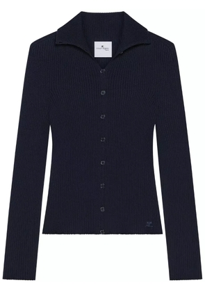 Courrèges fine-ribbed cardigan - Blue
