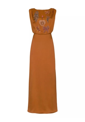 Temperley London Adalina beaded maxi dress - Orange