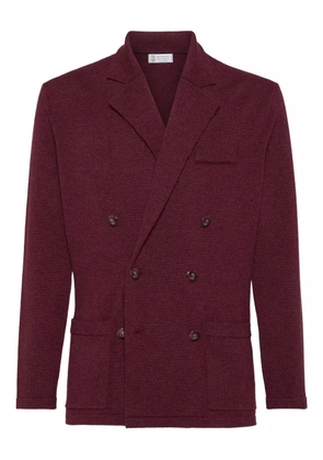 Brunello Cucinelli double-breasted knitted blazer - Red